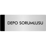 Özarslan Dizayn Departman Kapı İsimliği Depo Sorumlusu 10x20 cm Gümüş Renk Metal Yönlendirme Levhası