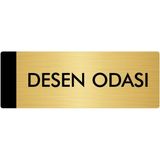 Özarslan Dizayn Departman Kapı İsimliği Desen Odası 5x20 cm Altın Renk Metal Yönlendirme Levhası