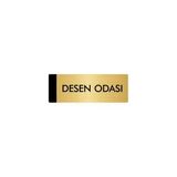 Özarslan Dizayn Departman Kapı İsimliği Desen Odası 7x20 cm Altın Renk Metal Yönlendirme Levhası