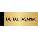 Özarslan Dizayn Departman Kapı İsimliği Dijital Tasarım 10x20 cm Altın Renk Metal Yönlendirme Levhası