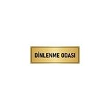 Özarslan Dizayn Departman Kapı İsimliği Dinlenme Odası 10x20 cm Altın Renk Metal Yönlendirme Levhası