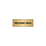 Özarslan Dizayn Departman Kapı İsimliği Dinlenme Odası 7x20 cm Altın Renk Metal Yönlendirme Levhası