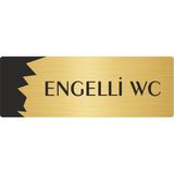 Özarslan Dizayn Departman Kapı İsimliği Engelli Wc 10x20 cm Altın Renk Metal Yönlendirme Levhası