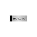Özarslan Dizayn Departman Kapı İsimliği Engelli Wc 10x20 cm Gümüş Renk Metal Yönlendirme Levhası