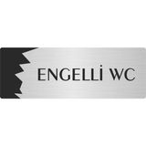 Özarslan Dizayn Departman Kapı İsimliği Engelli Wc 7x20 cm Gümüş Renk Metal Yönlendirme Levhası