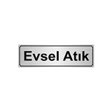 Özarslan Dizayn Departman Kapı İsimliği Evsel Atık 10x20 cm Gümüş Renk Metal Yönlendirme Levhası