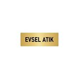 Özarslan Dizayn Departman Kapı İsimliği Evsel Atık 5x20 cm Altın Renk Metal Yönlendirme Levhası