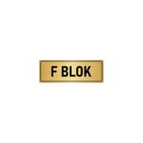 Özarslan Dizayn Departman Kapı İsimliği F Blok 5x20 cm Altın Renk Metal Yönlendirme Levhası