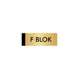 Özarslan Dizayn Departman Kapı İsimliği F Blok 7x20 cm Altın Renk Metal Yönlendirme Levhası