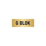 Özarslan Dizayn Departman Kapı İsimliği G Blok 5x20 cm Altın Renk Metal Yönlendirme Levhası