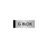 Özarslan Dizayn Departman Kapı İsimliği G Blok 7x20 cm Gümüş Renk Metal Yönlendirme Levhası