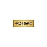 Özarslan Dizayn Departman Kapı İsimliği Galoş Giyiniz 5x20 cm Altın Renk Metal Yönlendirme Levhası