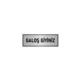 Özarslan Dizayn Departman Kapı İsimliği Galoş Giyiniz 7x20 cm Gümüş Renk Metal Yönlendirme Levhası