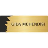 Özarslan Dizayn Departman Kapı İsimliği Gıda Mühendisi 10x20 cm Altın Renk Metal Yönlendirme Levhası