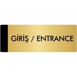 Özarslan Dizayn Departman Kapı İsimliği Giriş/entrance 10x20 cm Altın Renk Metal Yönlendirme Levhası