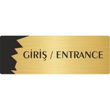 Özarslan Dizayn Departman Kapı İsimliği Giriş/entrance 5x20 cm Altın Renk Metal Yönlendirme Levhası