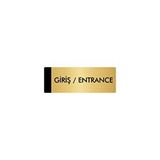 Özarslan Dizayn Departman Kapı İsimliği Giriş/entrance 7x20 cm Altın Renk Metal Yönlendirme Levhası