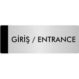 Özarslan Dizayn Departman Kapı İsimliği Giriş/entrance 7x20 cm Gümüş Renk Metal Yönlendirme Levhası