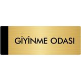 Özarslan Dizayn Departman Kapı İsimliği Giyinme Odası 10x20 cm Altın Renk Metal Yönlendirme Levhası