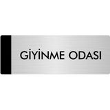 Özarslan Dizayn Departman Kapı İsimliği Giyinme Odası 10x20 cm Gümüş Renk Metal Yönlendirme Levhası