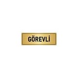 Özarslan Dizayn Departman Kapı İsimliği Görevli 10x20 cm Altın Renk Metal Yönlendirme Levhası