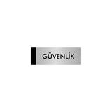 Özarslan Dizayn Departman Kapı İsimliği Güvenlik 10x20 cm Gümüş Renk Metal Yönlendirme Levhası