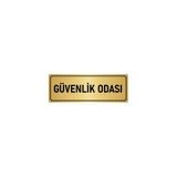 Özarslan Dizayn Departman Kapı İsimliği Güvenlik Odası 5x20 cm Altın Renk Metal Yönlendirme Levhası
