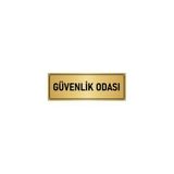 Özarslan Dizayn Departman Kapı İsimliği Güvenlik Odası 7x20 cm Altın Renk Metal Yönlendirme Levhası