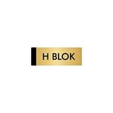 Özarslan Dizayn Departman Kapı İsimliği H Blok 5x20 cm Altın Renk Metal Yönlendirme Levhası