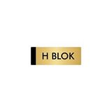 Özarslan Dizayn Departman Kapı İsimliği H Blok 7x20 cm Altın Renk Metal Yönlendirme Levhası