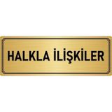 Özarslan Dizayn Departman Kapı İsimliği Halkla İlişkiler 5x20 cm Altın Renk Metal Yönlendirme Levhası
