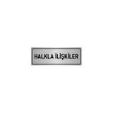 Özarslan Dizayn Departman Kapı İsimliği Halkla İlişkiler 5x20 cm Gümüş Renk Metal Yönlendirme Levhası