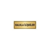 Özarslan Dizayn Departman Kapı İsimliği Halkla İlişkiler 7x20 cm Altın Renk Metal Yönlendirme Levhası