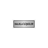 Özarslan Dizayn Departman Kapı İsimliği Halkla İlişkiler 7x20 cm Gümüş Renk Metal Yönlendirme Levhası