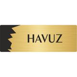 Özarslan Dizayn Departman Kapı İsimliği Havuz 7x20 cm Altın Renk Metal Yönlendirme Levhası