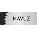 Özarslan Dizayn Departman Kapı İsimliği Havuz 7x20 cm Gümüş Renk Metal Yönlendirme Levhası
