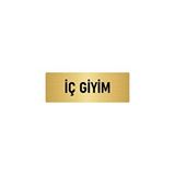 Özarslan Dizayn Departman Kapı İsimliği İç Giyim 7x20 cm Altın Renk Metal Yönlendirme Levhası