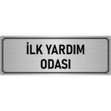 Özarslan Dizayn Departman Kapı İsimliği İlk Yardım Odası 10x20 cm Gümüş Renk Metal Yönlendirme Levhası