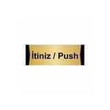 Özarslan Dizayn Departman Kapı İsimliği İtiniz / Push 7x20 cm Altın Renk Metal Yönlendirme Levhası