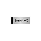 Özarslan Dizayn Departman Kapı İsimliği Kadın Wc 10x20 cm Gümüş Renk Metal Yönlendirme Levhası