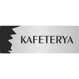 Özarslan Dizayn Departman Kapı İsimliği Kafeterya 10x20 cm Gümüş Renk Metal Yönlendirme Levhası