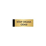 Özarslan Dizayn Departman Kapı İsimliği Kitap Okuma Odası 10x20 cm Altın Renk Metal Yönlendirme Levhası