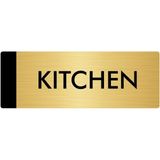 Özarslan Dizayn Departman Kapı İsimliği Kitchen 10x20 cm Altın Renk Metal Yönlendirme Levhası
