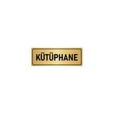 Özarslan Dizayn Departman Kapı İsimliği Kütüphane 10x20 cm Altın Renk Metal Yönlendirme Levhası