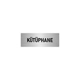 Özarslan Dizayn Departman Kapı İsimliği Kütüphane 10x20 cm Gümüş Renk Metal Yönlendirme Levhası