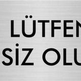 Özarslan Dizayn Departman Kapı İsimliği Lütfen Sessiz Olunuz 10x20 cm Gümüş Renk Metal Yönlendirme Levhası