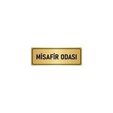 Özarslan Dizayn Departman Kapı İsimliği Misafir Odası 7x20 cm Altın Renk Metal Yönlendirme Levhası