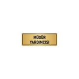 Özarslan Dizayn Departman Kapı İsimliği Müdür Yardımcısı 7x20 cm Altın Renk Metal Yönlendirme Levhası