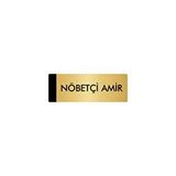 Özarslan Dizayn Departman Kapı İsimliği Nöbetçi Amir 7x20 cm Altın Renk Metal Yönlendirme Levhası