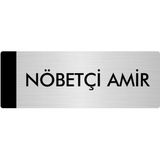 Özarslan Dizayn Departman Kapı İsimliği Nöbetçi Amir 7x20 cm Gümüş Renk Metal Yönlendirme Levhası